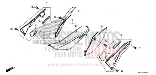 SIEGE/COUVERCLE LATERAL CRF450LL de 2020
